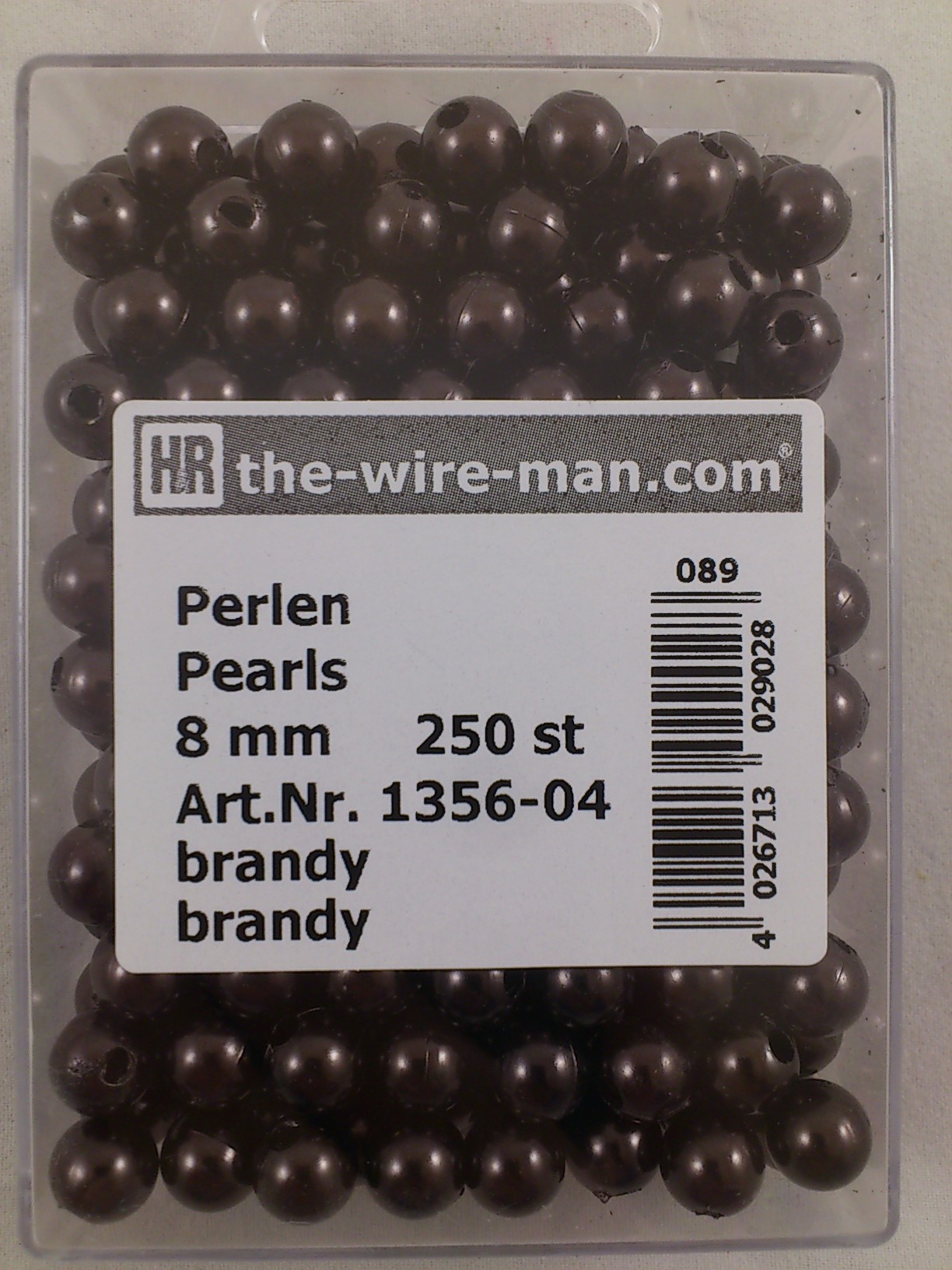 Perlen brandy 8 mm. 250 st.